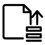 Deploy icon with document and upward arrow