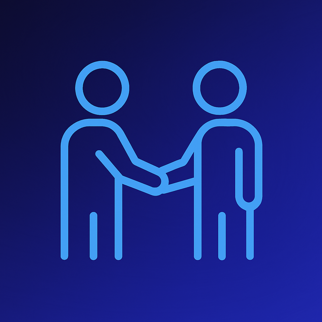 Business handshake icon representing partnership and agreement
